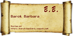 Barok Barbara névjegykártya